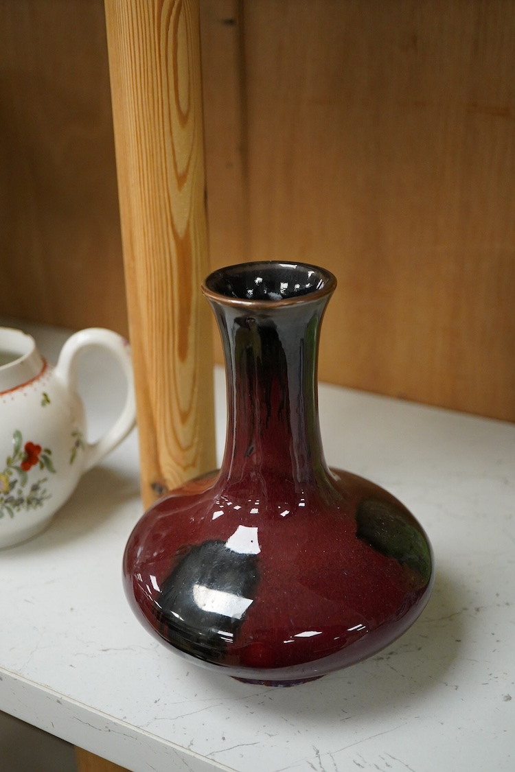 A Chinese Sang de boeuf vase, 17cm high